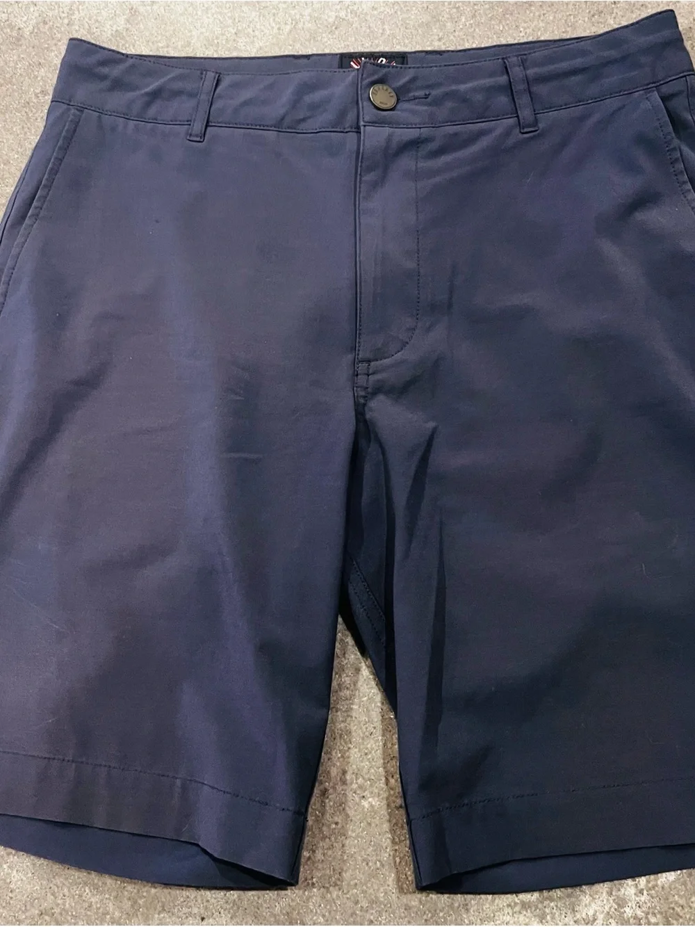 Faherty Navy Flat-Front Performance Shorts